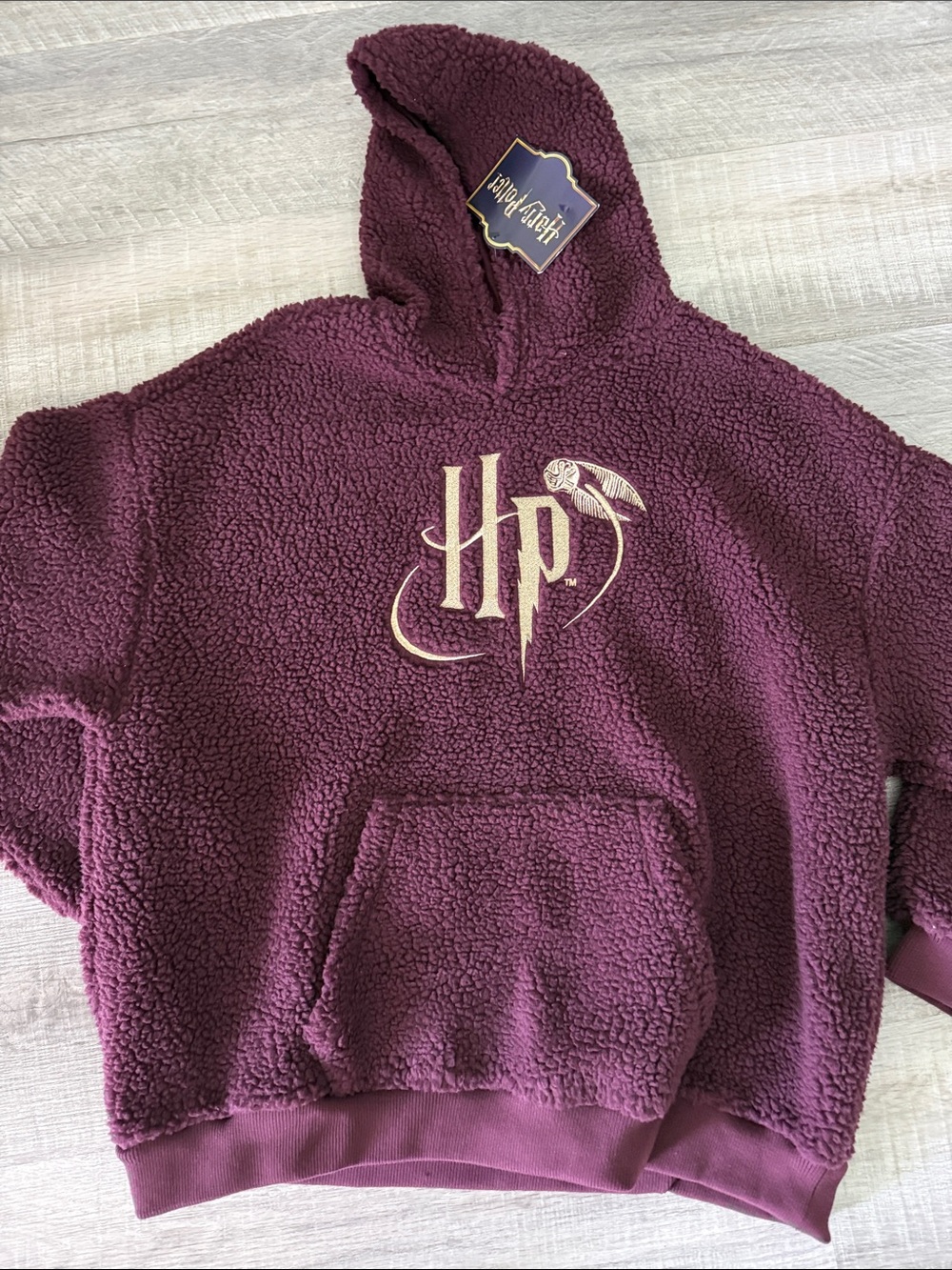 Harry Potter Plush Sherpa Hoodie - Burgundy